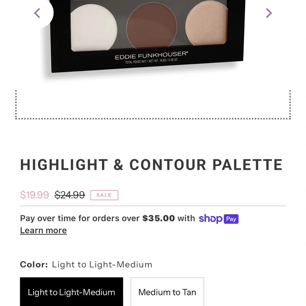 Highlight & Contour Palette - Light to Medium‎